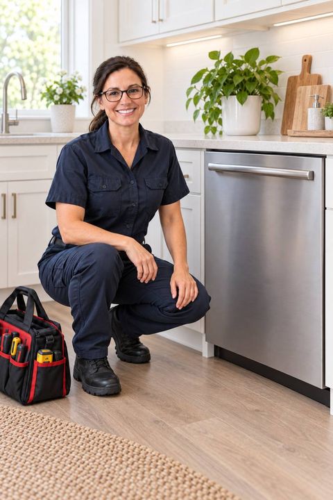 Delta Appliance Fix technician on a kitchen call